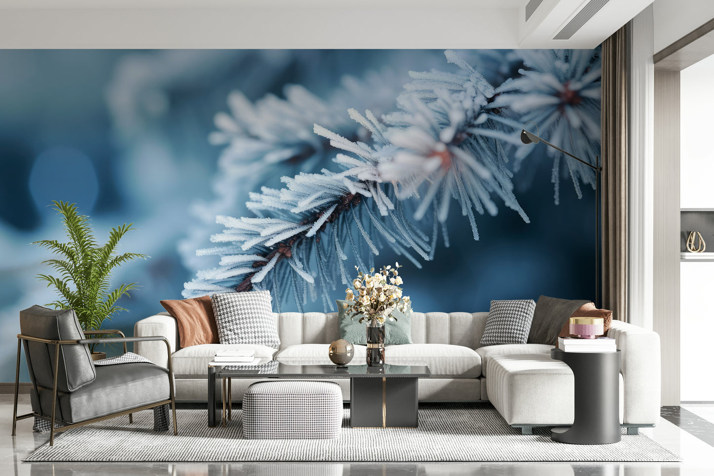 A serene tranquil botanical wall mural for your decor.