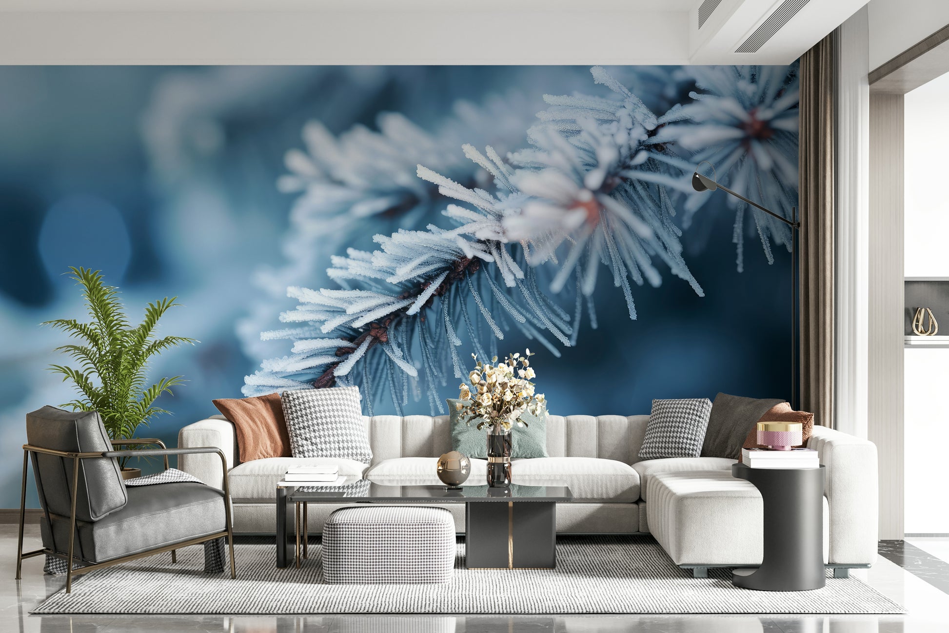 A serene tranquil botanical wall mural for your decor.
