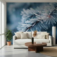 A graceful subtle pattern wall mural in cool, neutral tones.