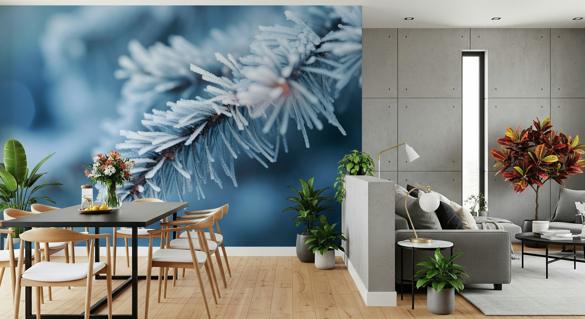 A contemplative gentle design wallpaper mural for a feature wall.