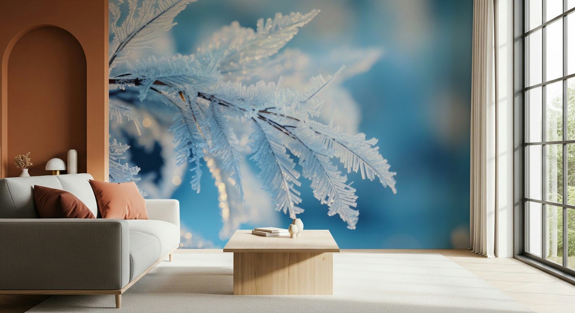 An artistic nature inspired mural for home decor.