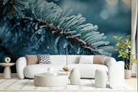 An artistic soft focus mural on minimalist wallpaper.