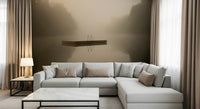 A graceful subtle pattern wall mural in cool, natural tones.