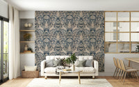 A calming abstract design wallpaper mural that defines a space.