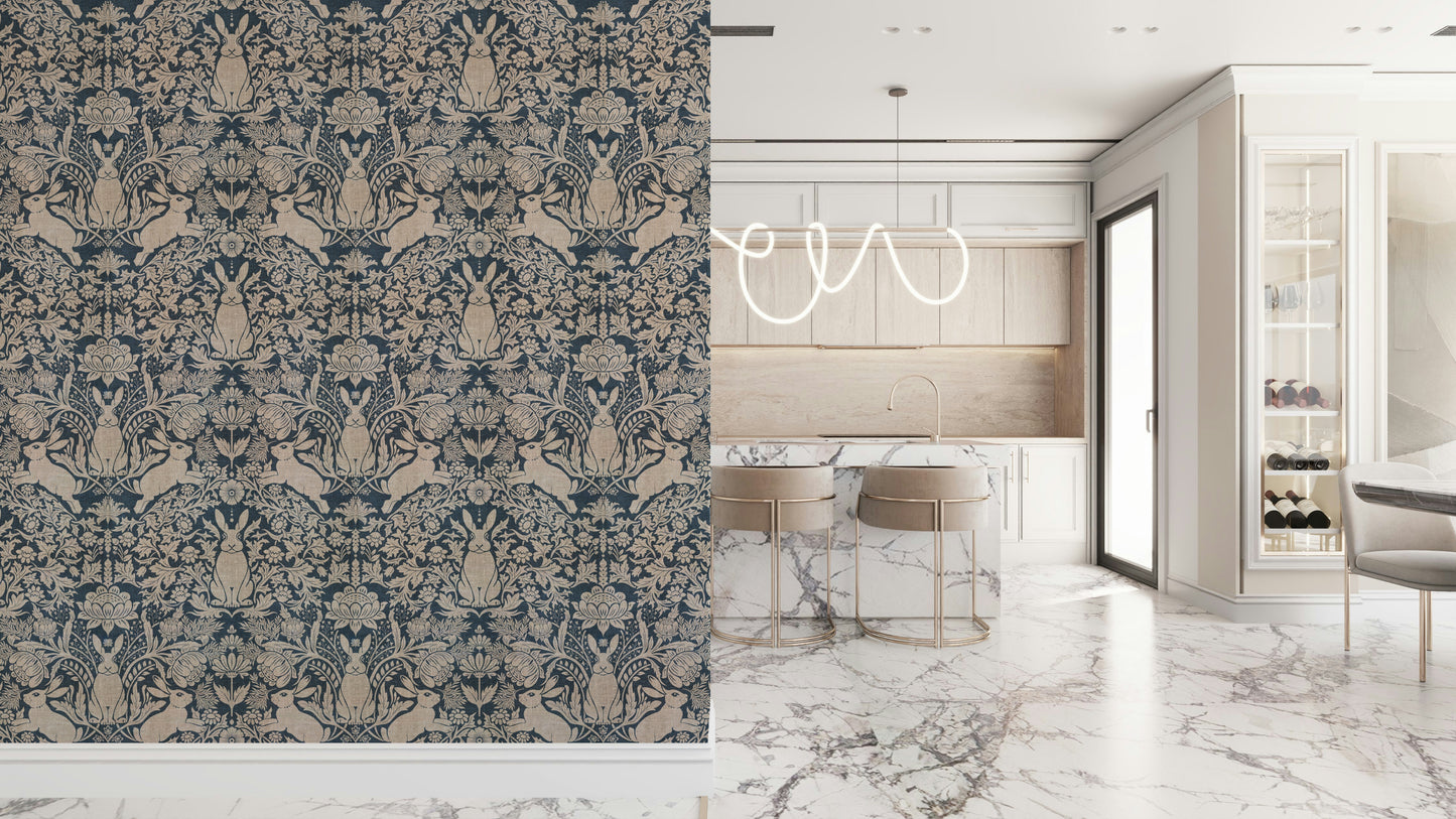 A beautiful modern art wall mural of delicate lines.