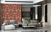 A calming floral design wallpaper mural that defines a space.