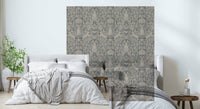 A peaceful modern abstract mural on decorative wallpaper.