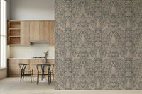 A calming abstract design wallpaper mural that defines a space.
