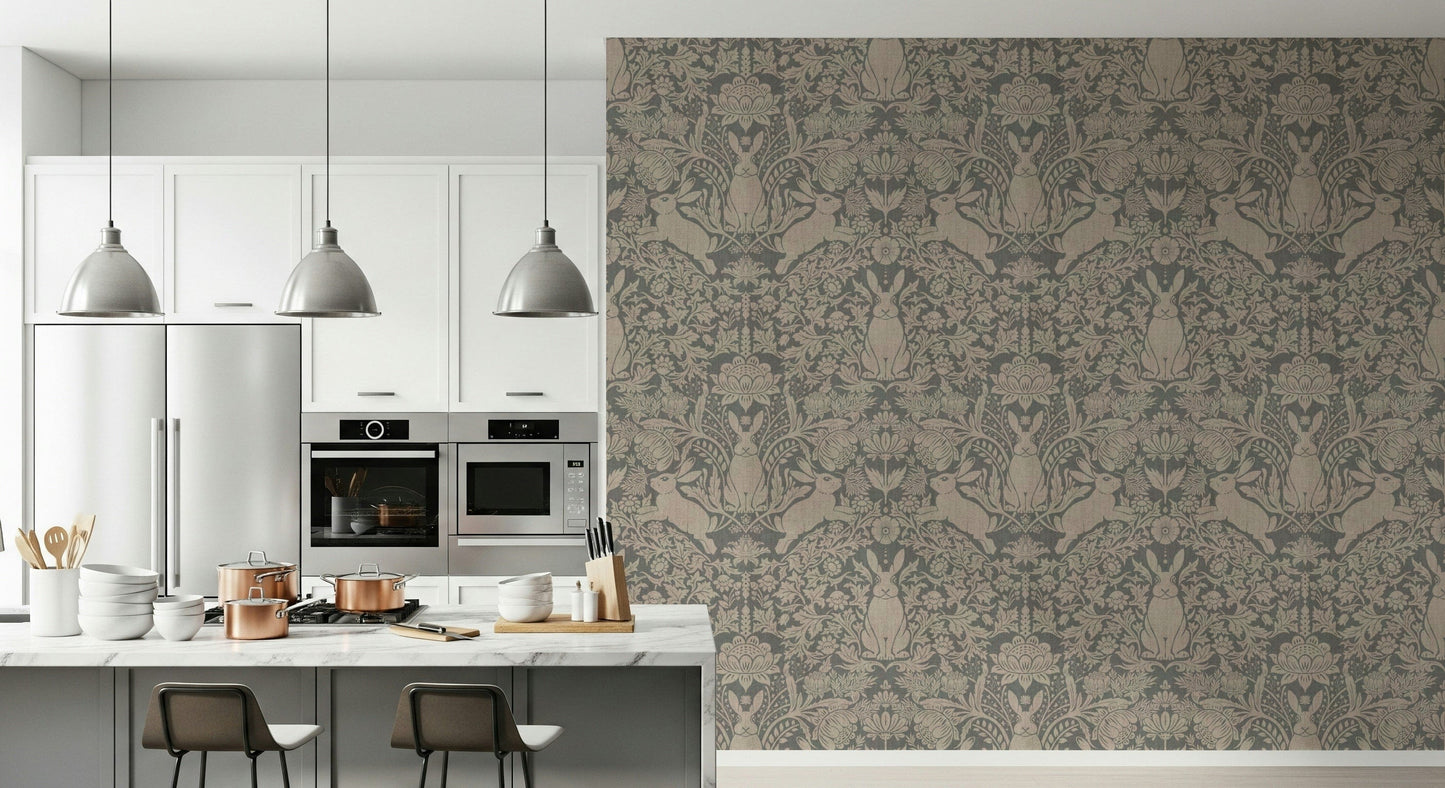 A contemplative gentle design wallpaper mural for a feature wall.