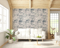 A contemplative gentle design wallpaper mural for a feature wall.