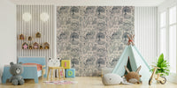 An artistic soft focus mural on minimalist wallpaper.