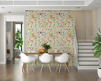 A classic soft floral wallpaper for walls.