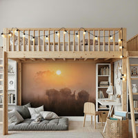 An artistic soft focus landscape mural on scenic wallpaper.