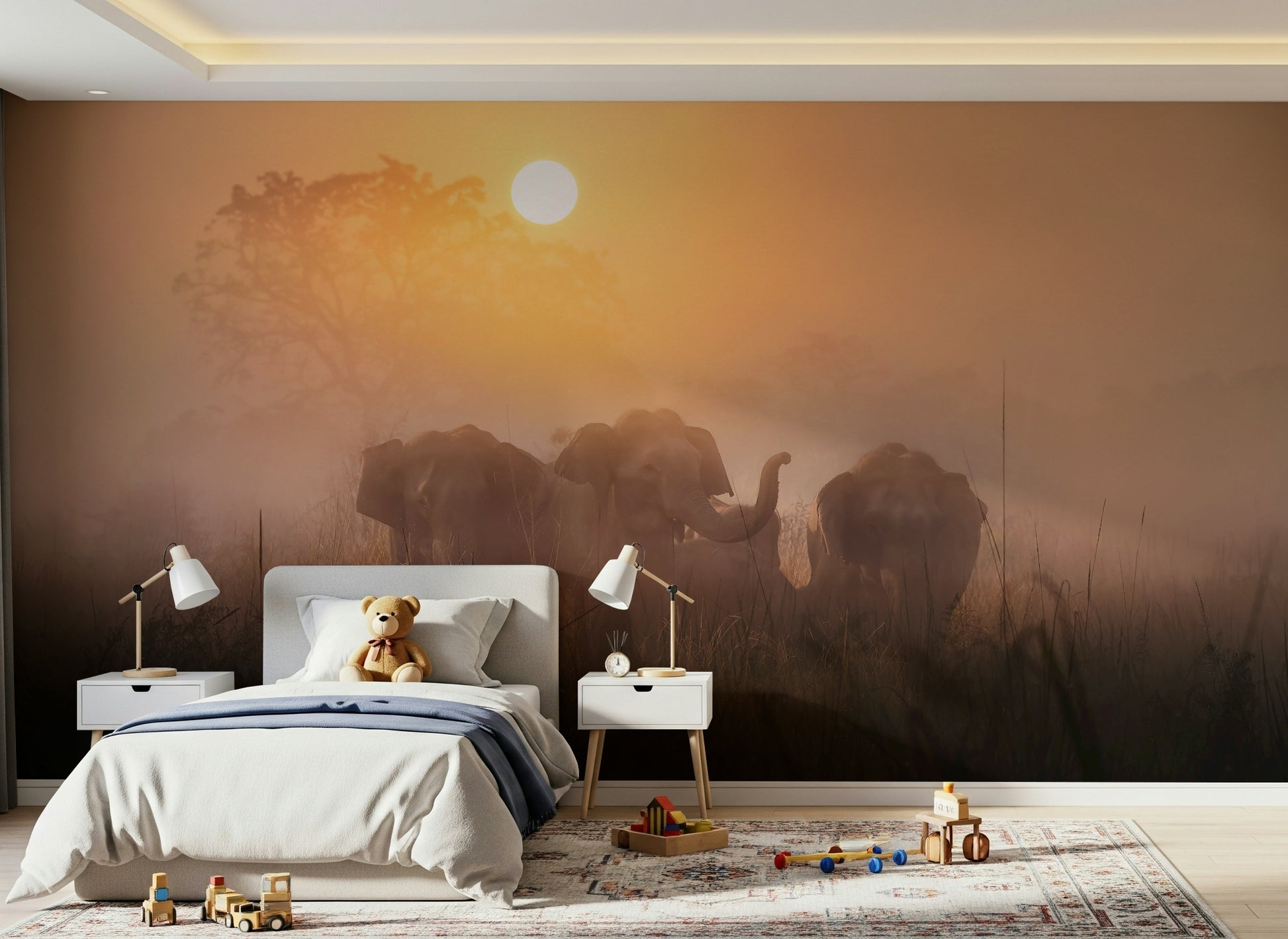 An artistic nature inspired mural for home decor.