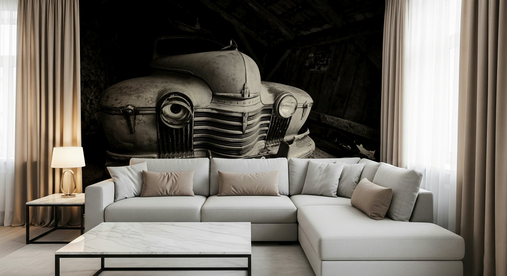 A classic automotive theme wallpaper for walls.