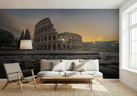 A calming serene view wallpaper mural that defines a space.