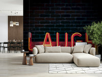 A calming abstract design wallpaper mural that defines a space.