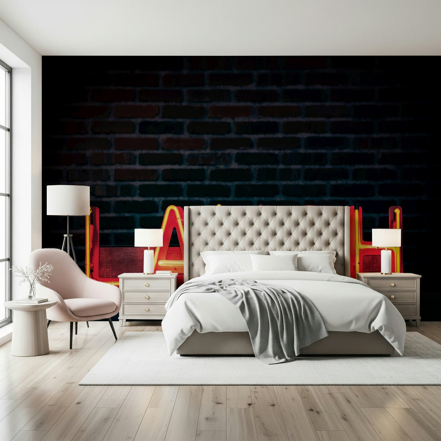 A contemplative gentle design wallpaper mural for a feature wall.