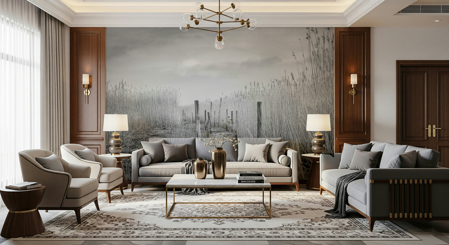 A contemplative gentle marsh wallpaper mural for a feature wall.