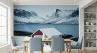An artistic soft focus mural on minimalist wallpaper.
