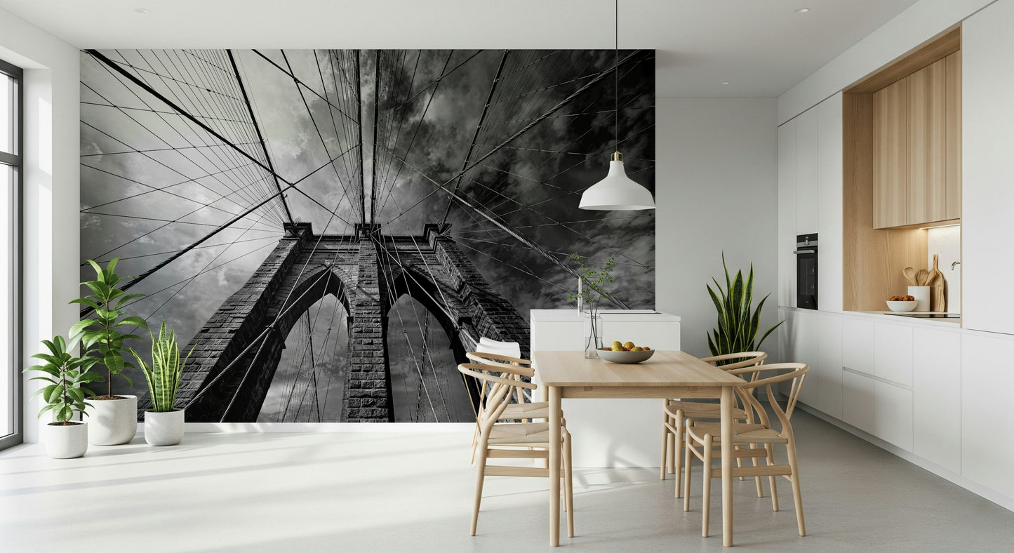An artistic minimalist form mural for home decor.
