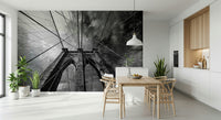 An artistic minimalist form mural for home decor.