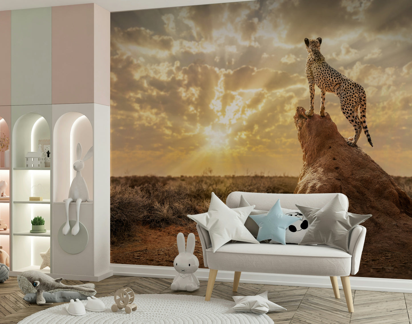 Cheetah's Domain Wall Mural