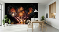 An artistic minimalist form mural for home decor.