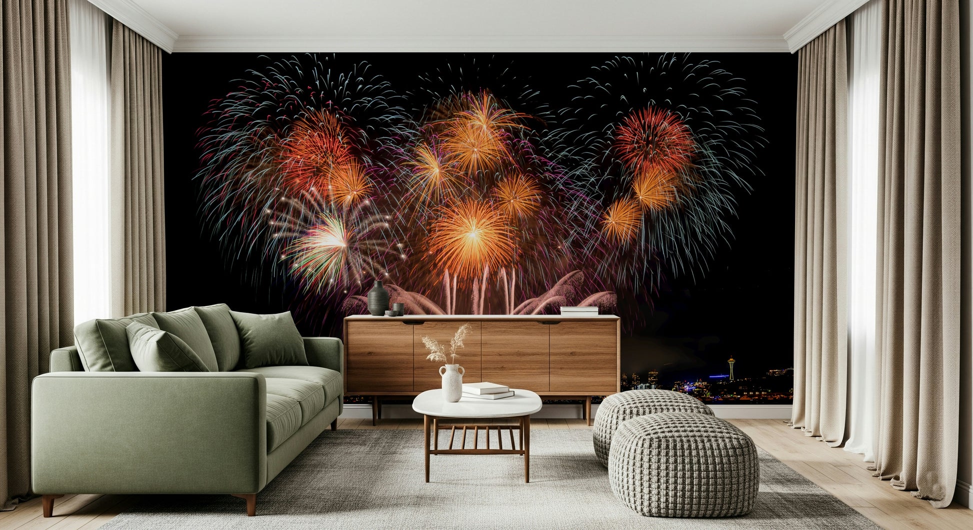 A serene flowing design wall mural for your decor.