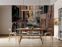 A calming serene view wallpaper mural that defines a space.