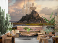 An artistic nature inspired mural for home decor.