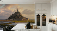 An artistic soft focus vista mural on scenic wallpaper.