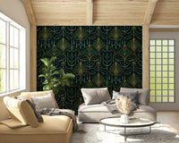 An artistic minimalist design mural for home decor.