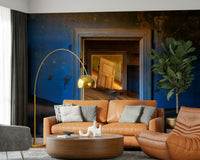 A graceful subtle pattern wall mural in cool, neutral tones.