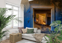 A beautiful modern art wall mural of delicate lines.