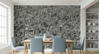 A calming modern pattern wallpaper mural that defines a space.