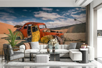 An artistic soft focus vista mural on scenic wallpaper.