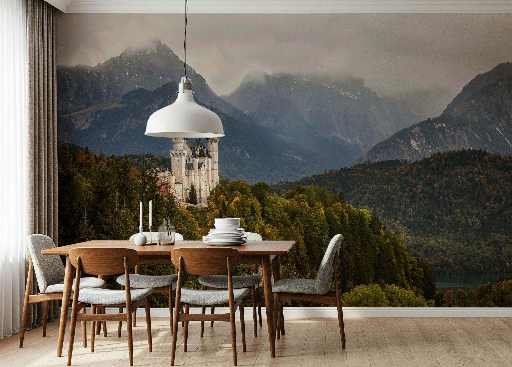 A serene flowing design wall mural for your decor.