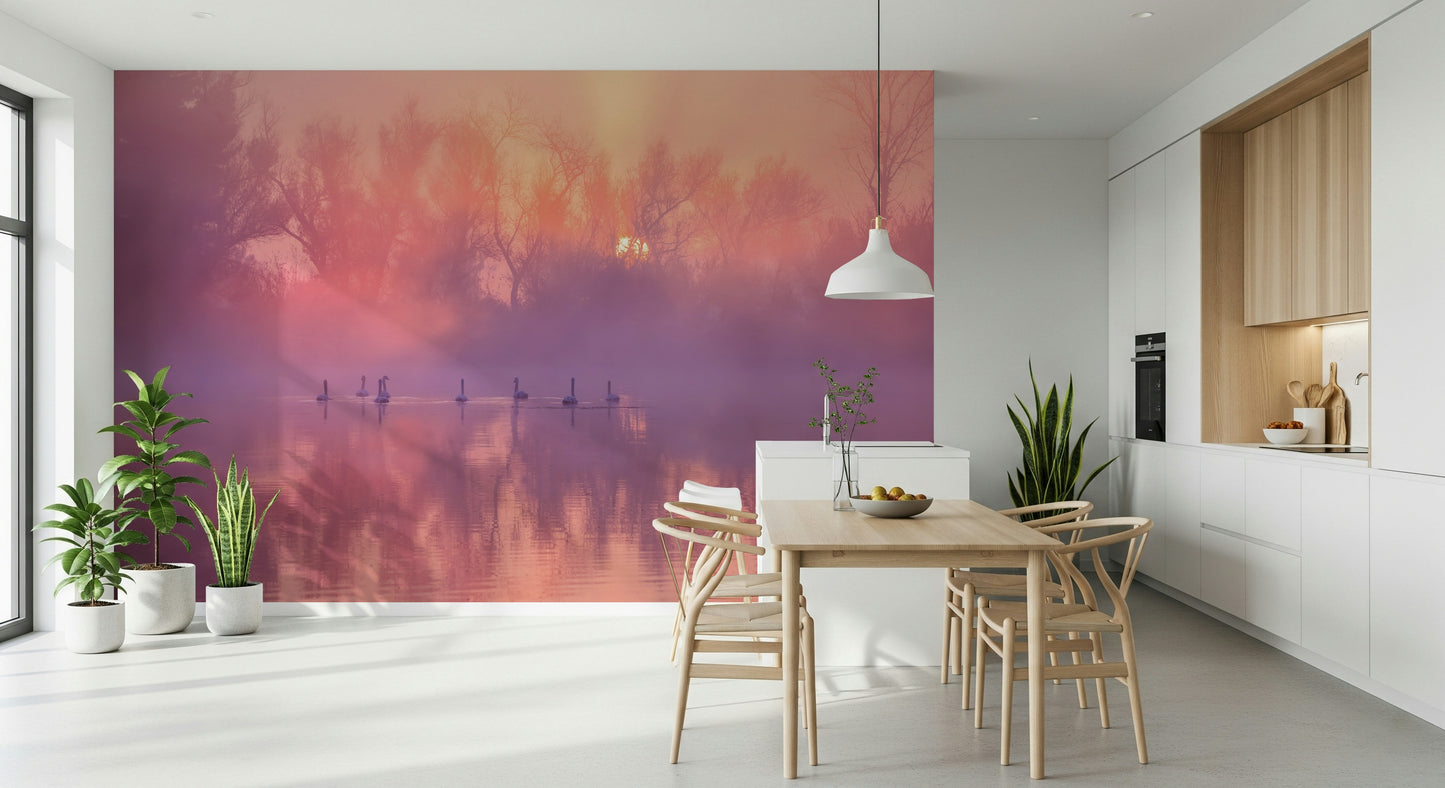 A serene subtle bird wall mural for your decor.
