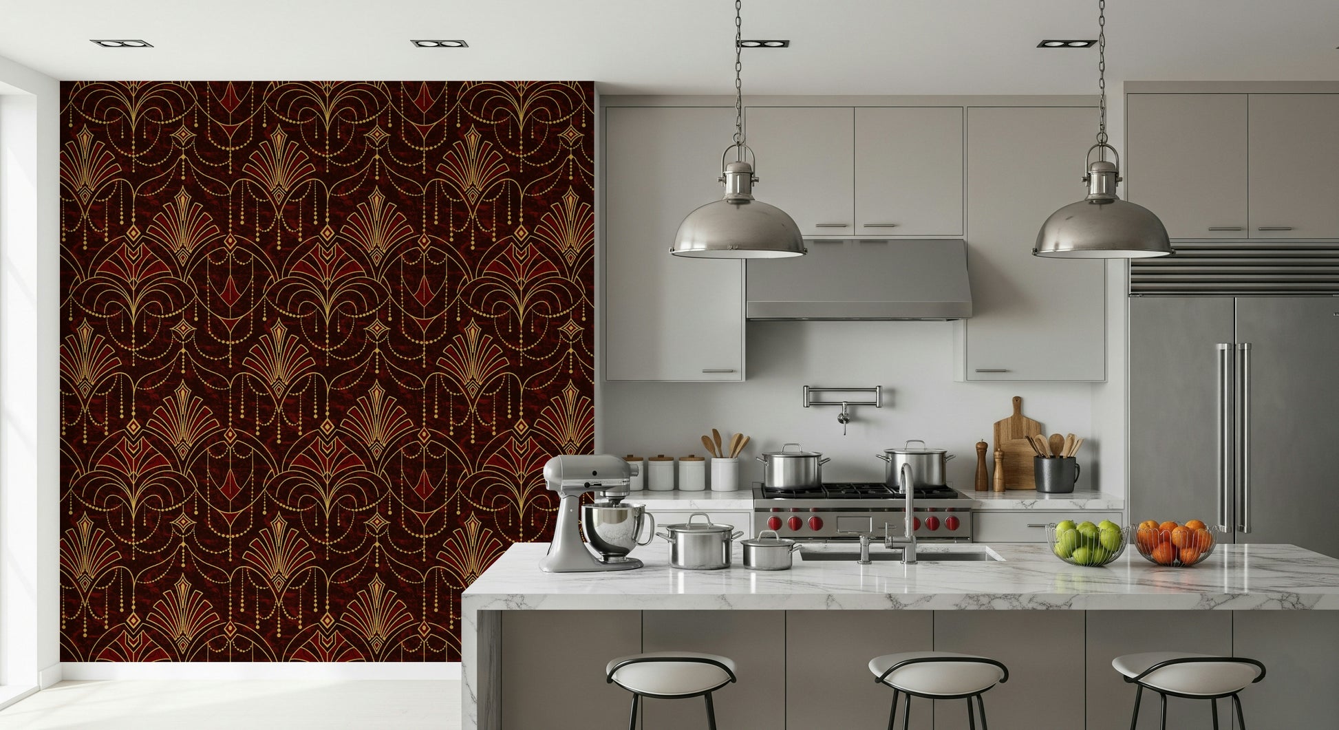 A serene abstract pattern wall mural for luxurious decor.