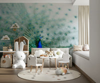 A serene subtle bird wall mural for luxurious decor.