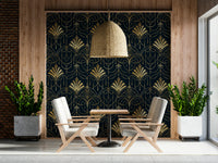 A beautiful modern art wall mural for a living room.