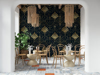 A serene abstract pattern wall mural for opulent decor.