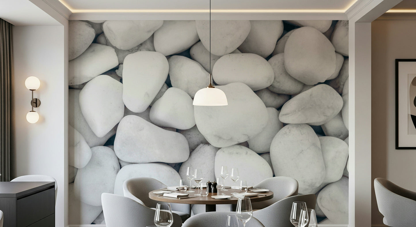 A graceful subtle pattern wall mural in cool, neutral tones.