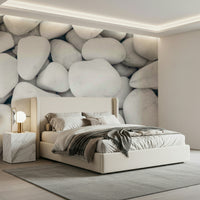 An artistic soft focus mural on minimalist wallpaper.