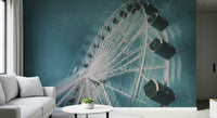 A calming abstract design wallpaper mural that defines a space.