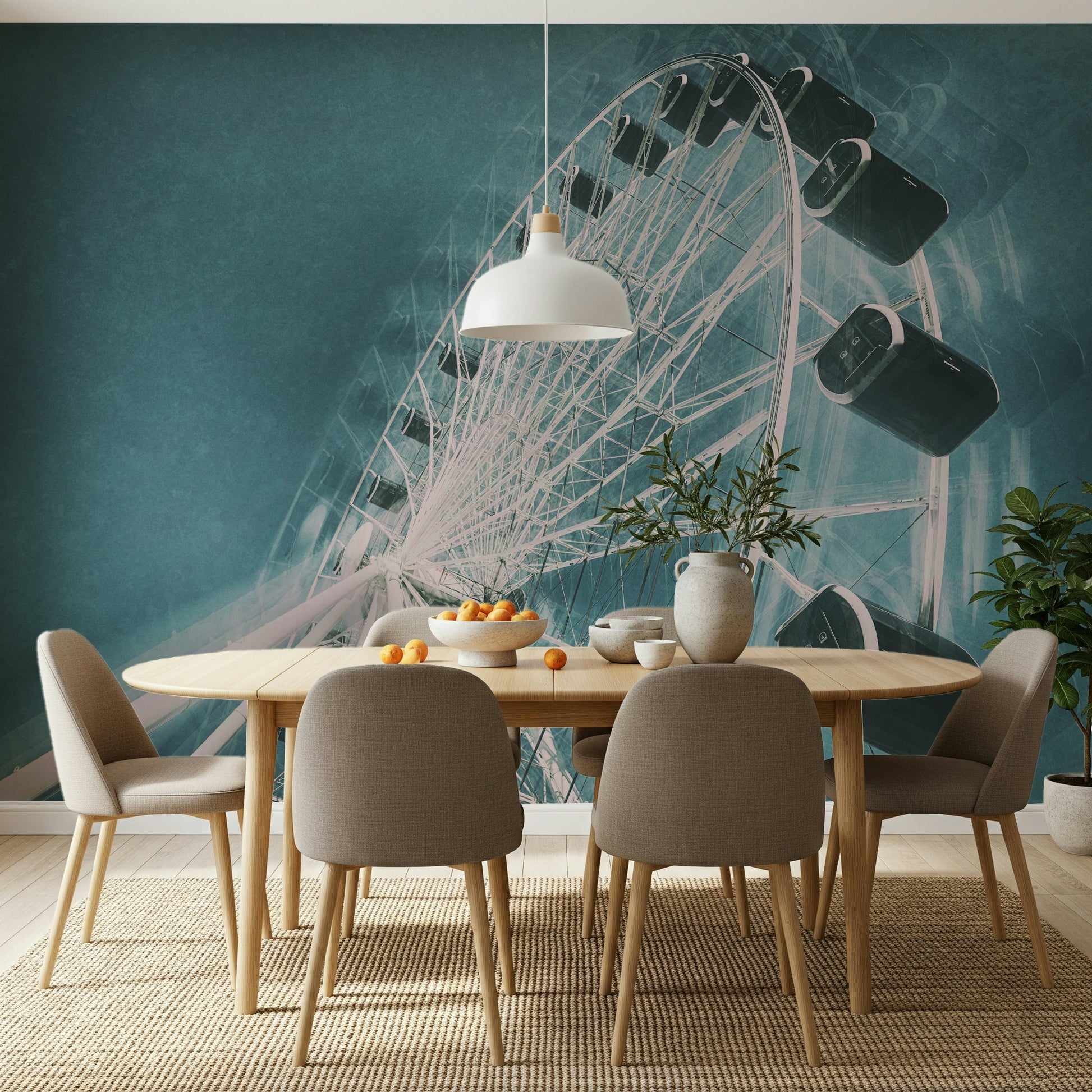 A contemplative gentle design wallpaper mural for a feature wall.