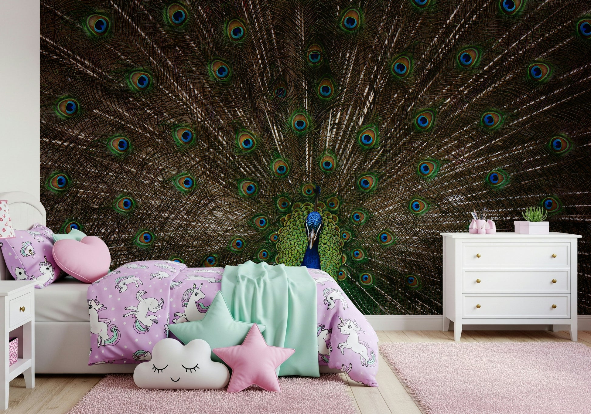 An artistic minimalist form mural for home decor.