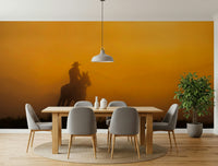 A calming serene view wallpaper mural that defines a space.
