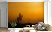 A contemplative gentle design wallpaper mural for a feature wall.